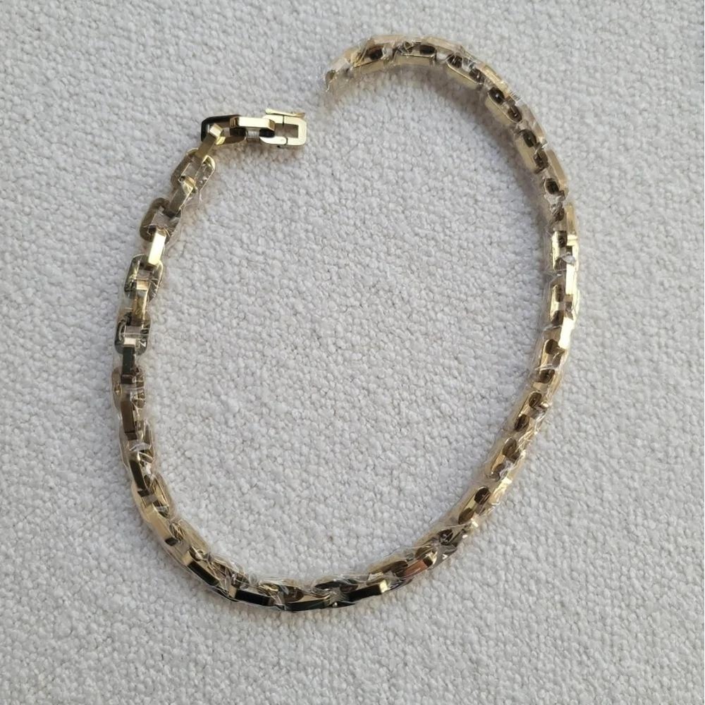 NEW Eddie Borgo Gold Supra Link Necklace Chain 18" 12K Gold Platted - Picture 2 of 5